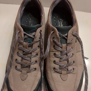 Womens Clark's Wave Walk Shoes, Brown Leather Upper, Size 7.5